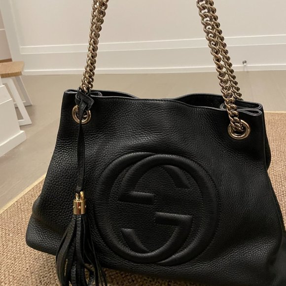 Gucci Soho Chain Black Leather Purse - Picture 4 of 5